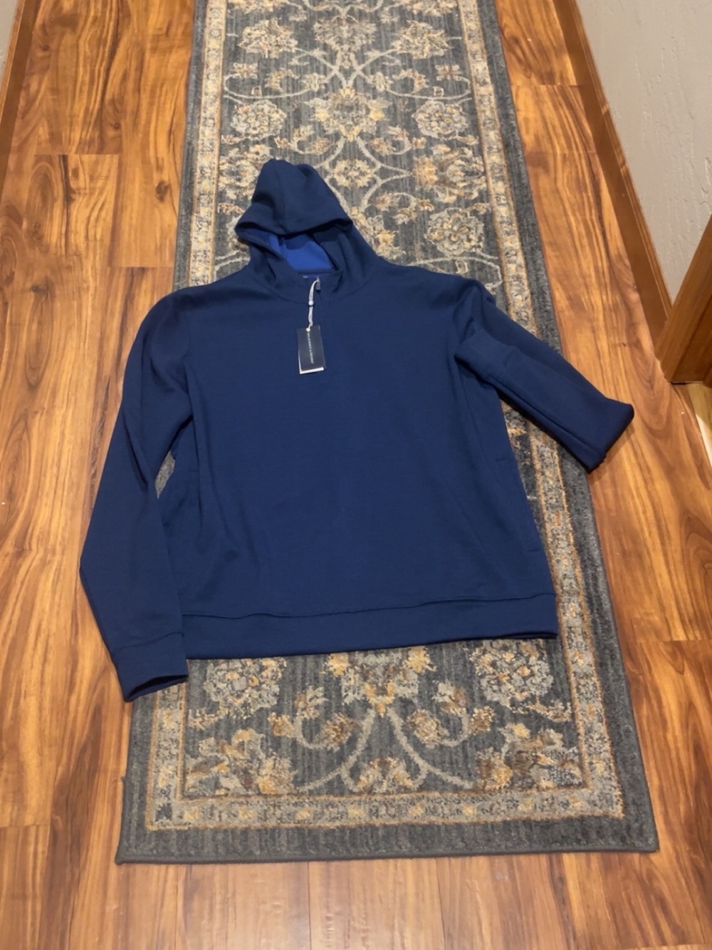 Holderness and bourne Tilley Men's Navy Blue zip up Hooded Sweater